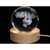 Glass ball diameter 60 mm, motif Sloth