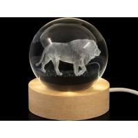 Glass ball diameter 60 mm, motif Lion