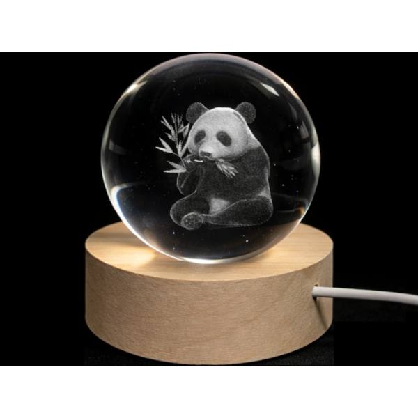 Glass ball diameter 60 mm, motif Panda