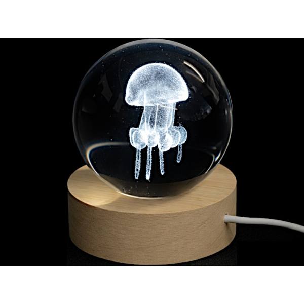 Glass ball diameter 60 mm, motif Jellyfish