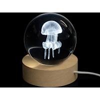 Glass ball diameter 60 mm, motif Jellyfish