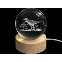 Glass ball diameter 60 mm, motif T Rex