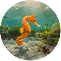 Glas Magnet- Seepferdchen orange