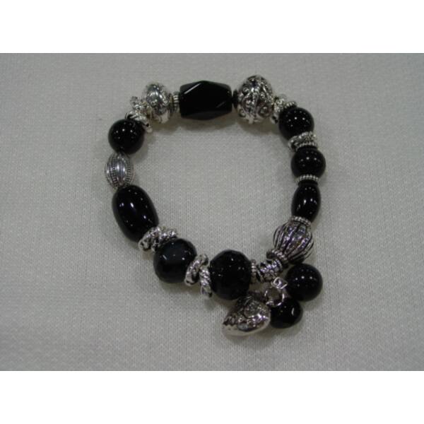 Armband, Achat, schwarz