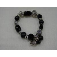 Armband, Achat, schwarz