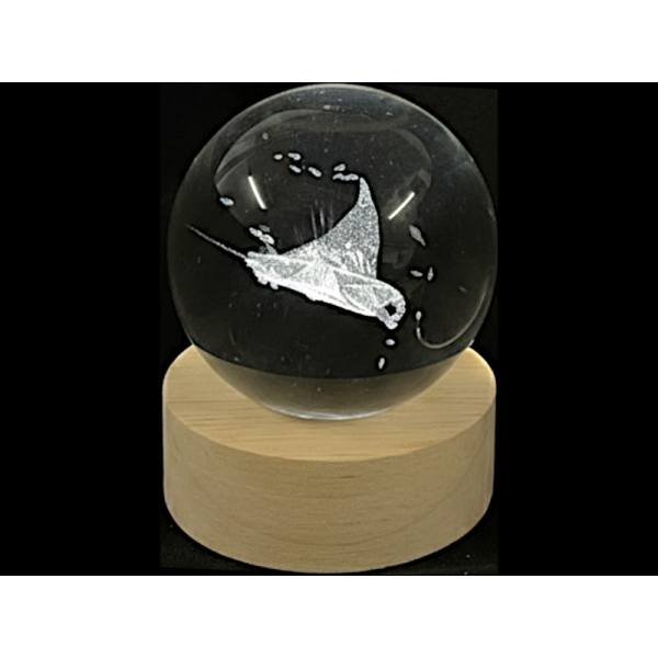 Glaskugel d=60 mm Motiv Rochen