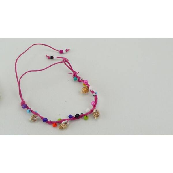 Armband Muscheln, pink-bunt