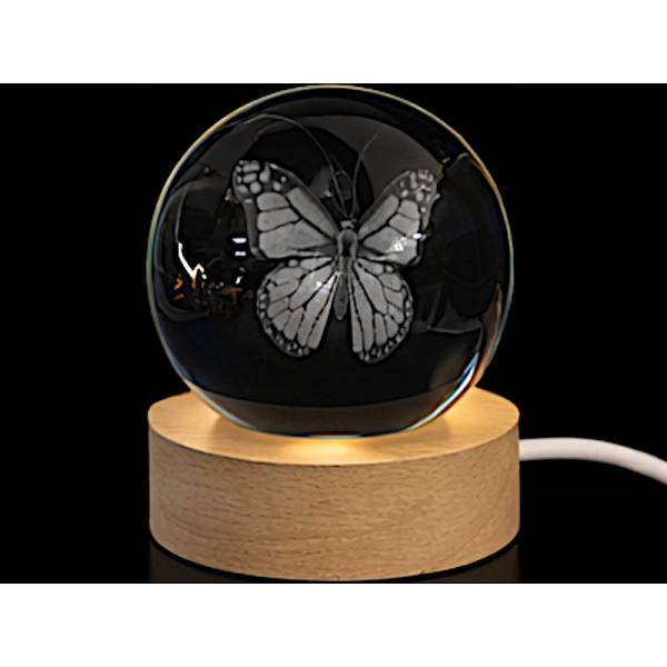 Glaskugel d=60 mm Motiv Schmetterling