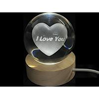 Glaskugel d=60 mm Motiv "I love you"