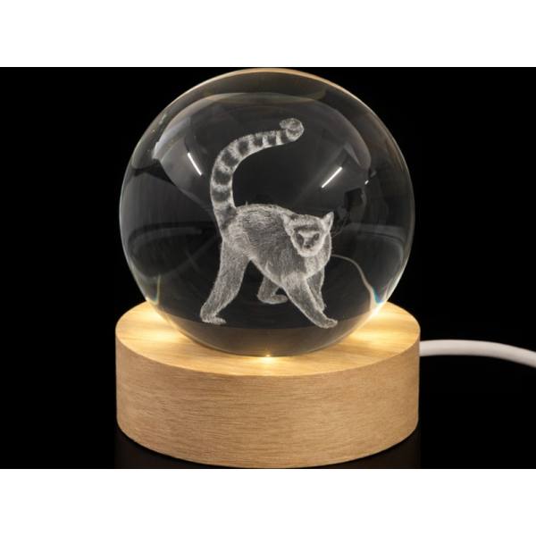 Glaskugel d=60 mm Motiv Lemur