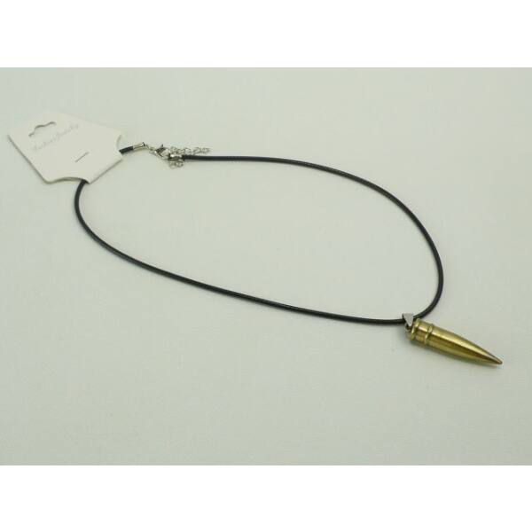 Kette, Lederband mit Patrone, Messing