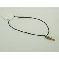 Kette, Lederband mit Patrone, Messing