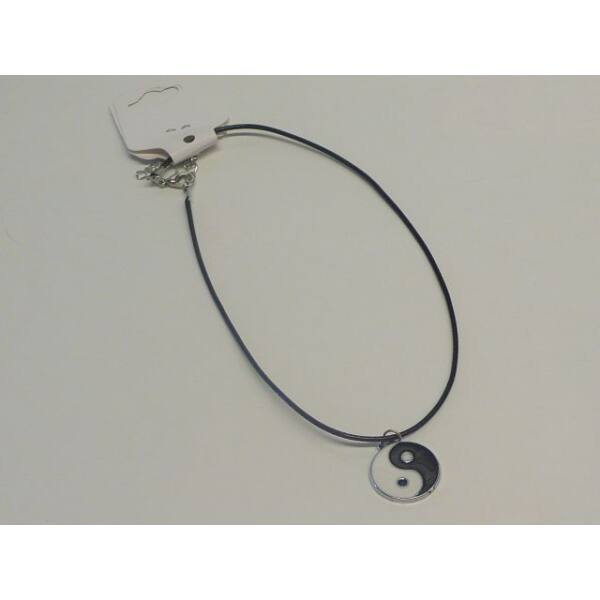 Anhänger Yin Yang an schwarzem Stoffband