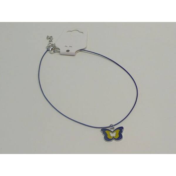 Anh.r Schmetterling blau an dunkelblauem Stoffband