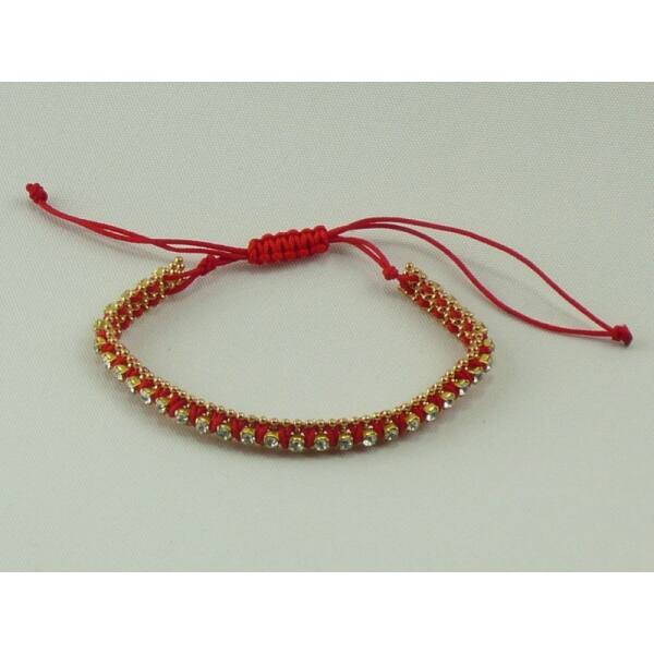 Armband mit Strass, rot