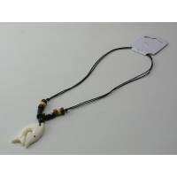 Kette Delphin, mit Stoffband verstellbar, braun