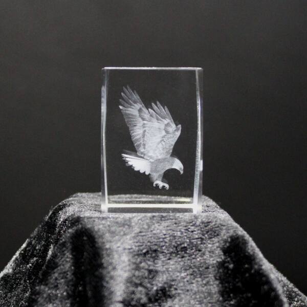 3D-Glas-Cube-Adler, versch. Größen