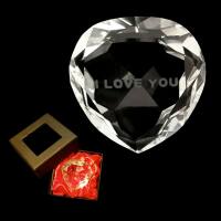 Kristallherz mit Motiv Schriftzug I love you