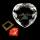 Crystal heart with motif Text I love you