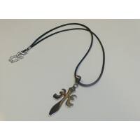 Kette Liliendolch Edelstahl, mit gew. Stoffband