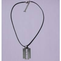 Kette Rasierklinge Edelstahl , mit gew. Stoffband