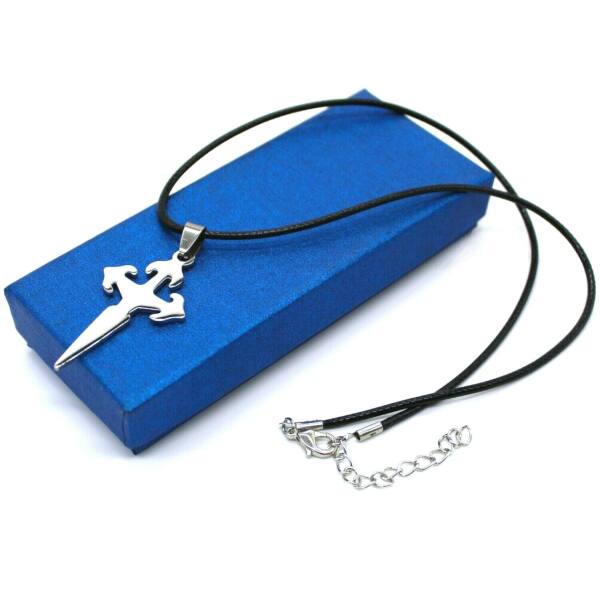 Stoffband mit Anhänger Dolch Edelstahl
