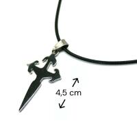 Stoffband mit Anhänger Dolch Edelstahl