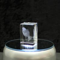 3D-Glas-Cube-betende Hände, versch. Größen