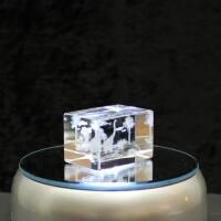 Crystal cuboid block, motif Several Dinosaurs