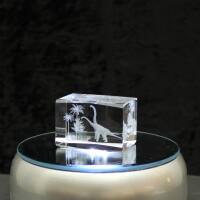 3D-Glas-Cube-2 Brachiosaurus, versch. Größen