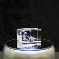 3D-Glas-Cube-2 Brachiosaurus, versch. Größen