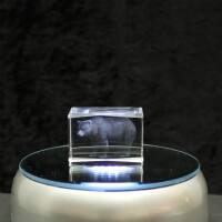 3D-Glas-Cube-Braunbär, versch. Größen