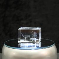 3D-Glas-Cube-2 Dinosaurier, versch. Größen