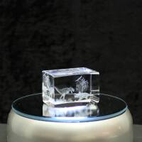 3D-Glas-Cube-2 Dinosaurier, versch. Größen