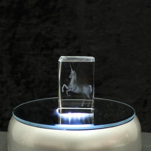 3D-Glas-Cube-Einhorn, versch. Größen