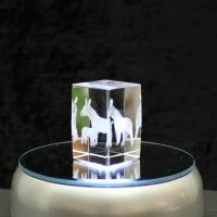 3D-Glas-Cube-Esel, versch. Größen