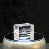 3D-Glas-Cube-Fuchs, versch. Größen