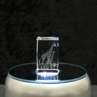 3D-Glas-Cube-2 Giraffen, versch. Größen