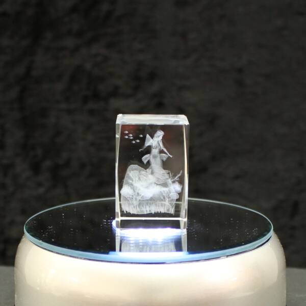 3D-Glas-Cube-Meerjungfrau, versch. Größen