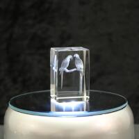 3D-Glas-Cube-Papagei, versch. Größen