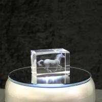 3D-Glas-Cube-galopp. Pferd, versch. Größen