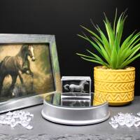 3D-Glas-Cube-galopp. Pferd, versch. Größen