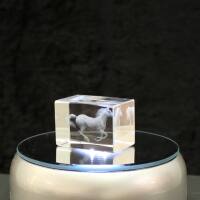 3D-Glas-Cube-galopp. Pferd, versch. Größen