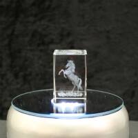 3D-Glas-Cube-aufst. Pferd, versch. Größen