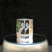 3D-Glas-Cube-aufst. Pferd, versch. Größen