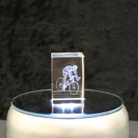 3D-Glas-Cube-Rennradfahrer, versch. Größen