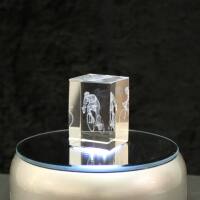 3D-Glas-Cube-Rennradfahrer, versch. Größen