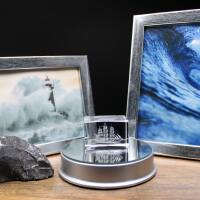 3D-Glas-Cube-Segelschiff, versch. Größen