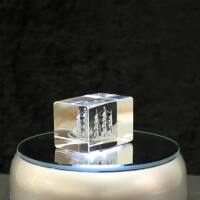Crystal cuboid block, motif Sailing Ship