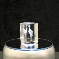 3D-Glas-Cube-Storch, versch. Größen